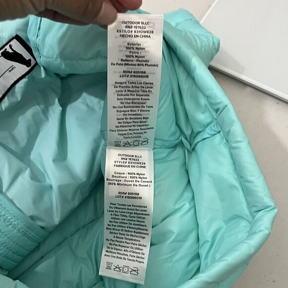 Eddie Bauer Puffer Vest Duck Down Filled Kids L 14 Mint Green - Picture 7 of 10